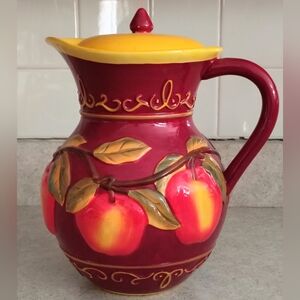 Ceramic Apple Pitcher With Lid Home Decor
